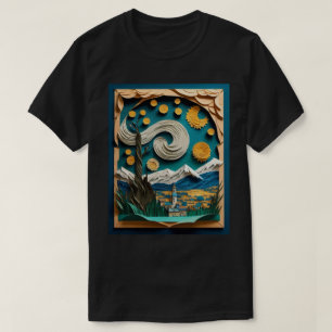 Can Gogh 3D-Papier-Art Design T-Shirt