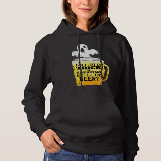 Can I go trick or treating and ask for beer  Funny Hoodie (Vorderseite)