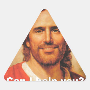 Can I Help You? Dreieckiger Aufkleber