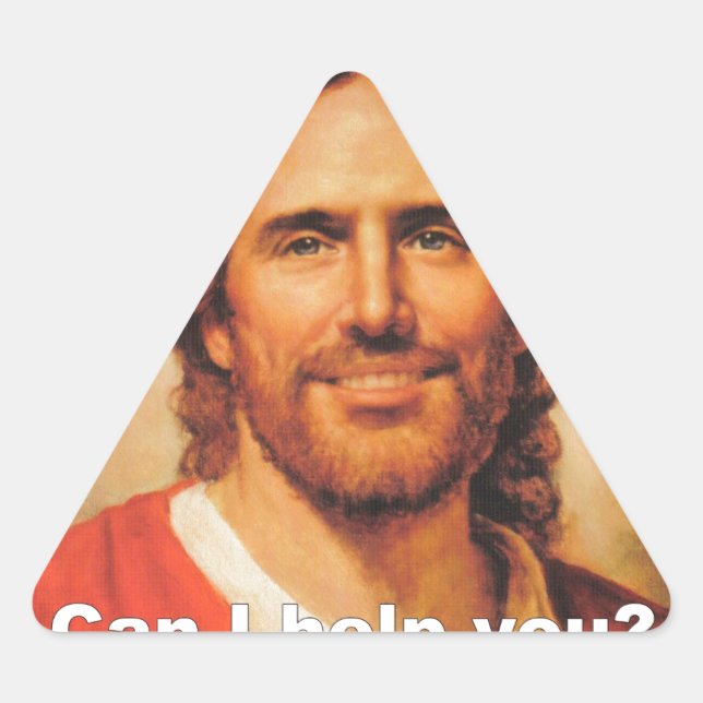 Can I Help You? Dreieckiger Aufkleber (Vorderseite)