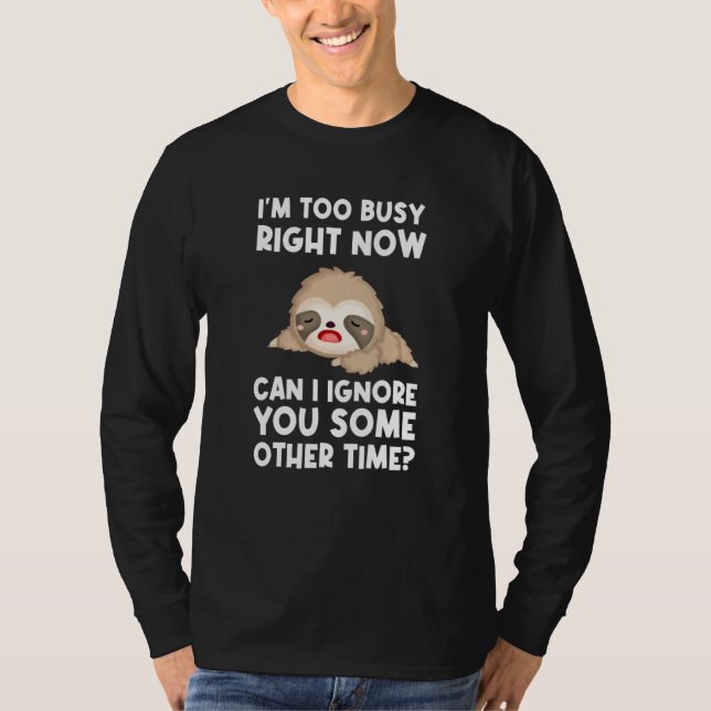 Can I ignore you some other time Sarcastic Sloth T-Shirt (Vorderseite)