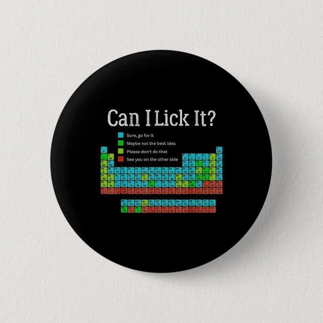 Can I Lick It Funny Back To School Periodic Table  Button (Vorderseite)