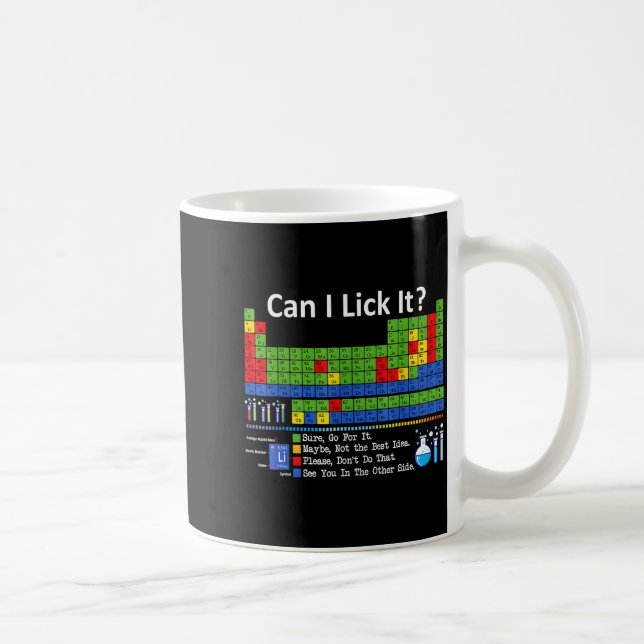 Can I Lick It Periodic Table Chart Science Teacher Kaffeetasse (Rechts)
