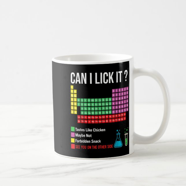Can I Lick It Periodic Table Chart Science Teacher Kaffeetasse (Rechts)