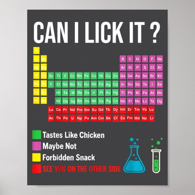 Can I Lick It Periodic Table Chart Science Teacher Poster (Vorne)