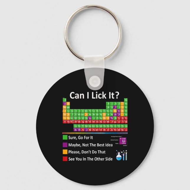 Can I Lick It Periodic Table Chart Science Teacher Schlüsselanhänger (Vorderseite)