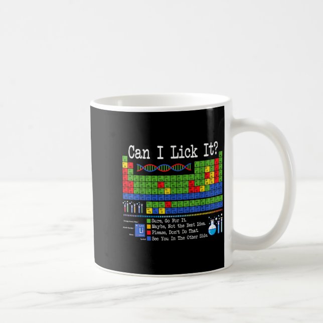 Can I Lick It Periodic Table Funny Science Teacher Kaffeetasse (Rechts)