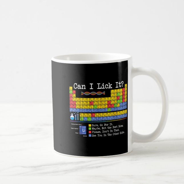 Can I Lick It Periodic Table Funny Science Teacher Kaffeetasse (Rechts)