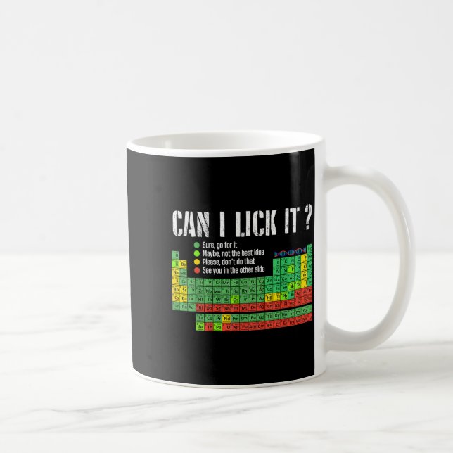 Can I Lick It Periodic Table Funny Science Teacher Kaffeetasse (Rechts)