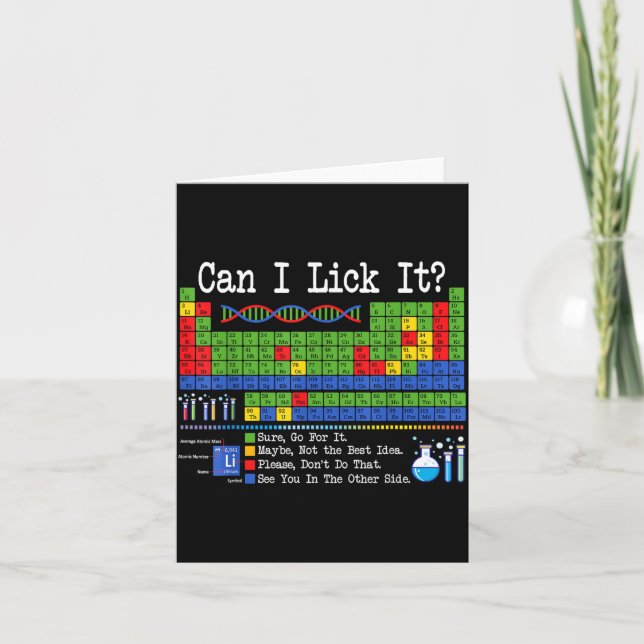 Can I Lick It Periodic Table Funny Science Teacher Karte (Vorderseite)
