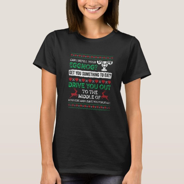 Can I Refill Your Eggnog  Ugly Christmas Pajama T-Shirt (Vorderseite)
