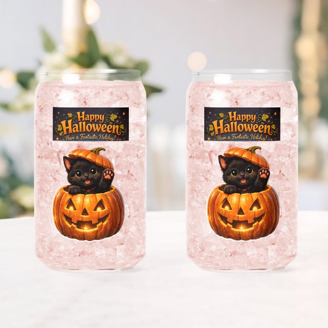 Can Peking kitty whimsical happy Halloween? Dosenglas (Insitu (Hochzeit))