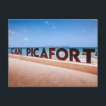 Can Picafort, Mallorca Postkarte<br><div class="desc">Metalzeichen für Can Picafort,  ein Ferienort an der Nordküste Mallorcas,  Spanien.</div>