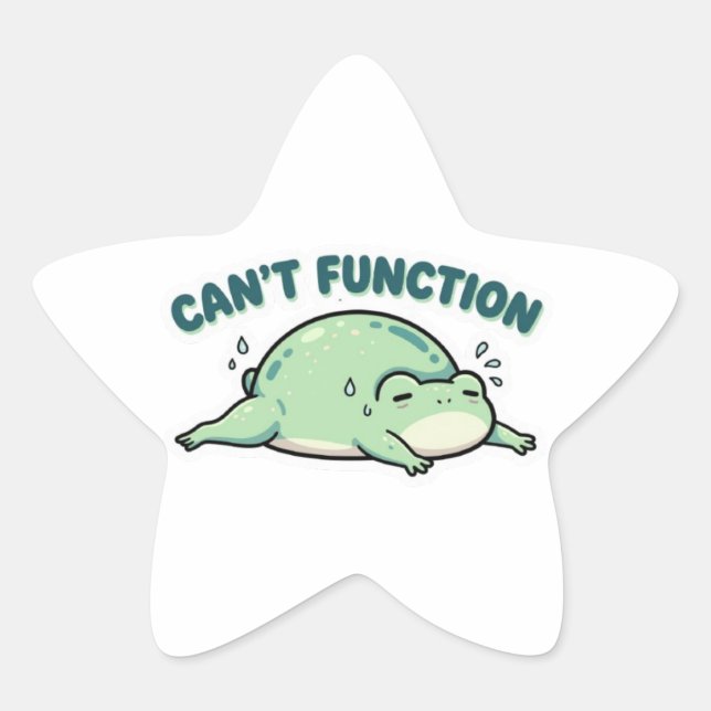 Can’t Function Frog Sticker Cute Exhausted Frog Fu (Vorderseite)