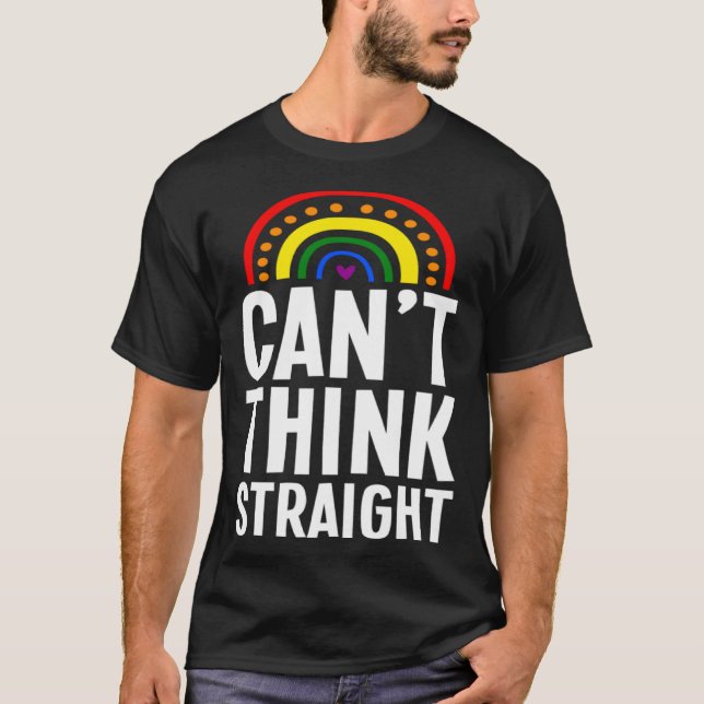 Can t Think Straight Bohemian Rainbow Gay Pride Mi T-Shirt (Vorderseite)