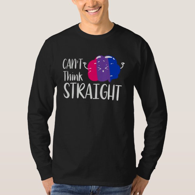 CAN T THINK STRAIGHT Rainbow LGBT Flag Gay Pride T-Shirt (Vorderseite)