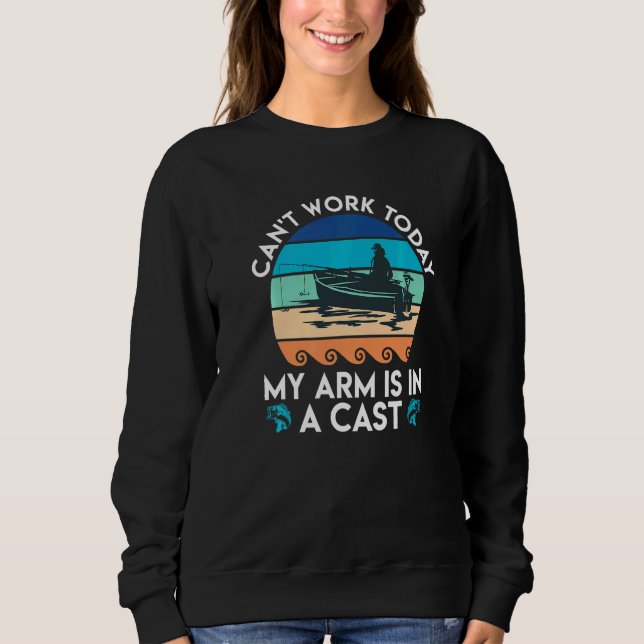 Can work Arm ist in Cast Angler Vater Fischen Sweatshirt (Vorderseite)