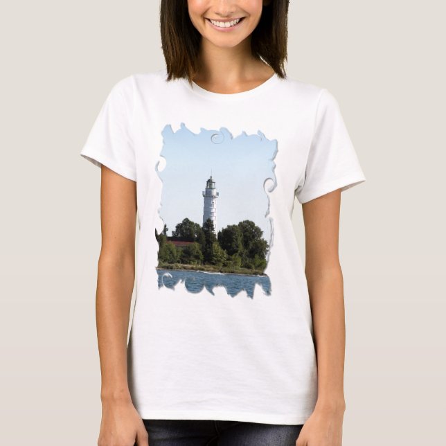 Cana Insel-Leuchtturm-Door County WI T-Shirt (Vorderseite)