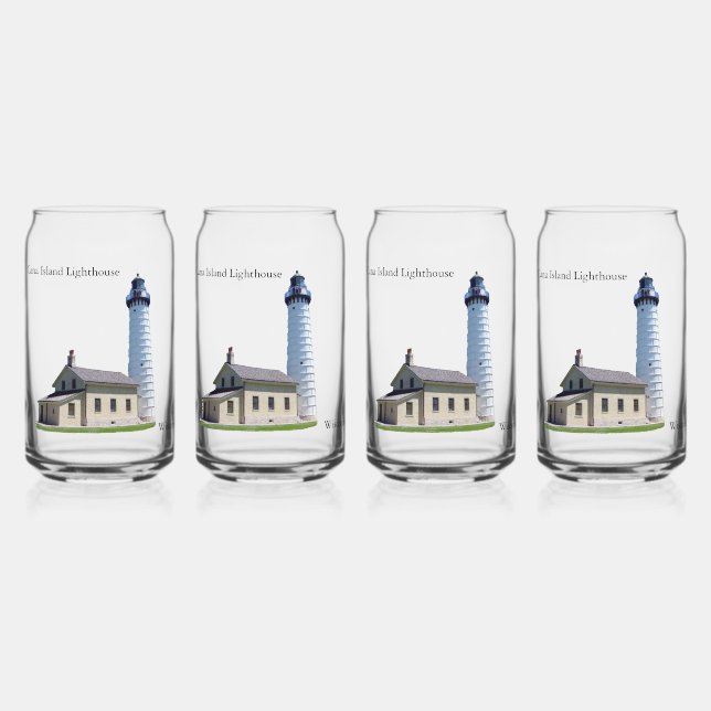 Cana Island Leuchtturm aus Glas (Vorderseite)