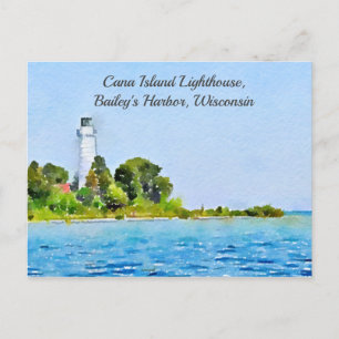 Cana Island Lighthouse, Bailey's Harbor, WI Postkarte