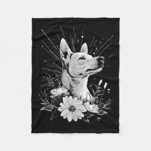 Canaan Dog Lover Retro Style Tattoo Fleecedecke