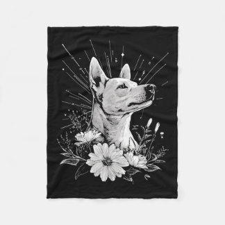 Canaan Dog Lover Retro Style Tattoo Fleecedecke