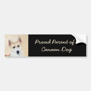 Canaan Dog Malerei - Niedliche Original Hunde Kuns Autoaufkleber