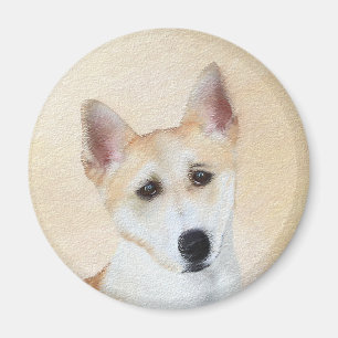 Canaan Dog Malerei - Niedliche Original Hunde Kuns Magnet