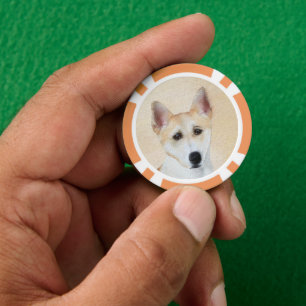 Canaan Dog Malerei - Niedliche Original Hunde Kuns Pokerchips