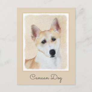 Canaan Dog Malerei - Niedliche Original Hunde Kuns Postkarte