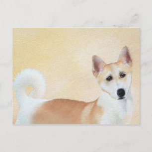 Canaan Dog Malerei - Niedliche Original Hunde Kuns Postkarte