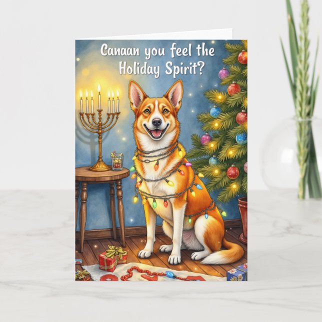 Canaan Dog Weihnachtsfeiertag Gruß Karte (Vorderseite)