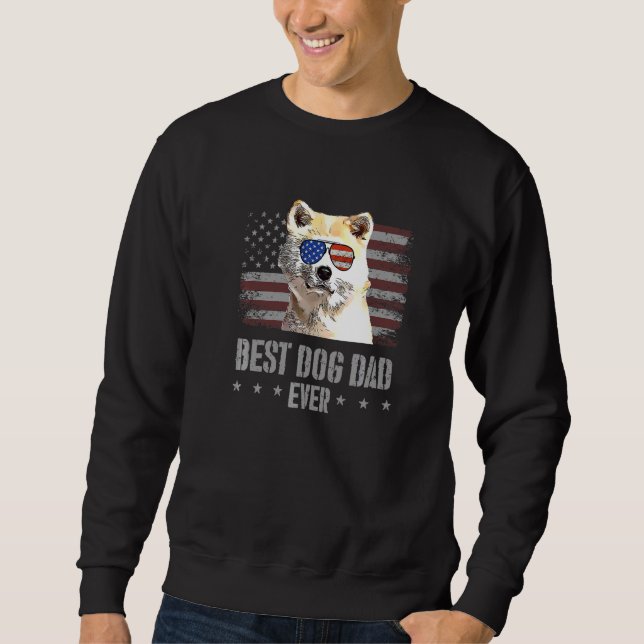 Canaan Hund Bester Hund Vater je Retro USA Fl Sweatshirt (Vorderseite)