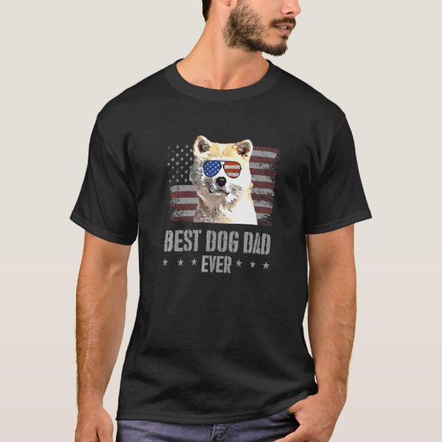 Canaan Hund Bester Hund Vater je Retro USA Fl T-Shirt (Vorderseite)