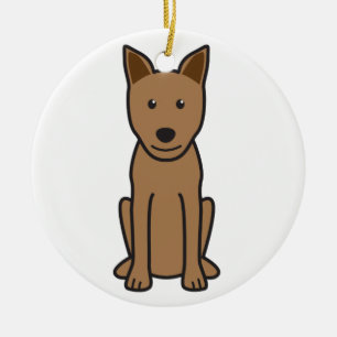 Canaan HundeCartoon Keramikornament