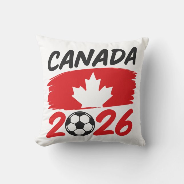 Canada 2026 Soccer Fan Design with Maple Leaf Kissen (Vorderseite)
