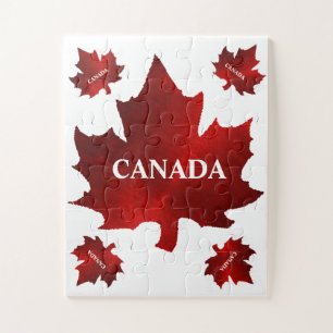 CANADA 30 Pieces Red Maple Leaf Puzzle