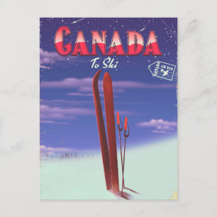 Canada Air verschickt Post an Skikartenillustrieru Postkarte