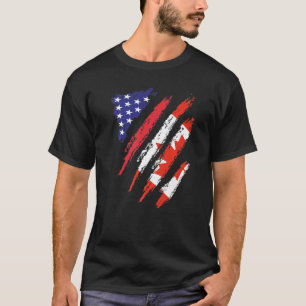 Canada American Ground Flag USA Patriot Heritage M T-Shirt