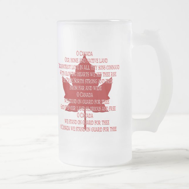Canada Anthem Glass Souvenir Beer Tasse Canada Gif (Rechts)