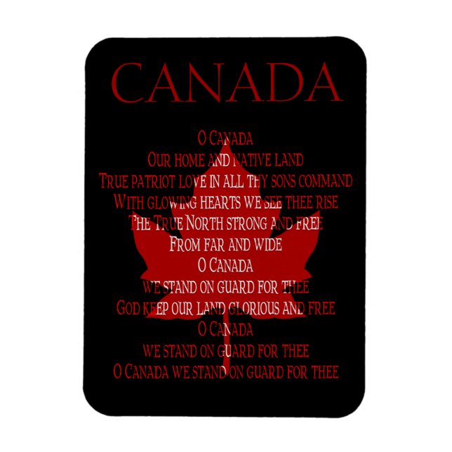 Canada Anthem Kühlschrankmagnet Custom Canada Magn Magnet (Vertikal)