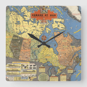 Canada At War Quadratische Wanduhr