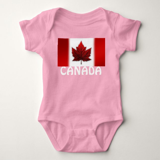 Canada Baby Bodysuit Canada Flag Souvenir One-piec Strampler (Vorderseite)