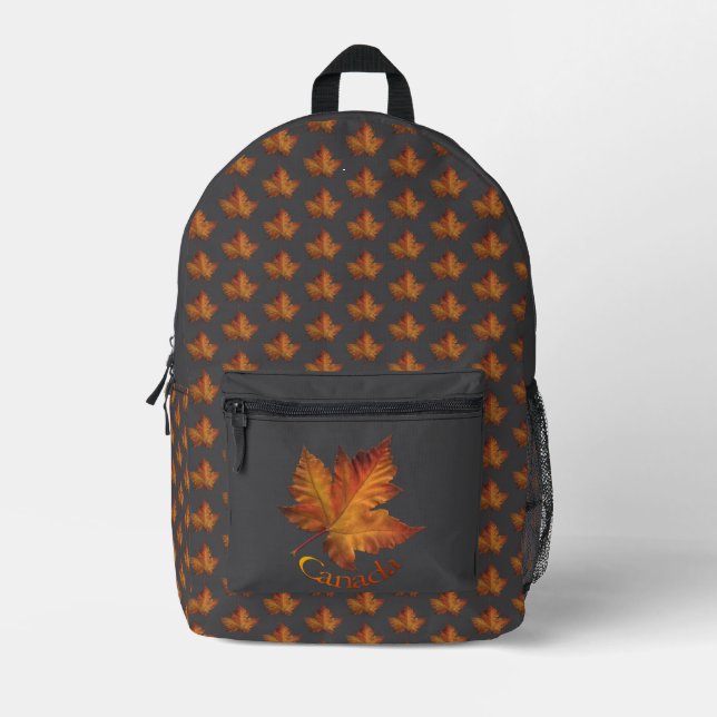 Canada Backpack Canada Maple Leaf Bag Customizable Bedruckter Rucksack (Vorderseite)