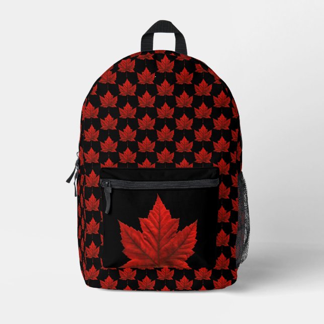 Canada Backpack Canada Maple Leaf Bag Personalized Bedruckter Rucksack (Vorderseite)