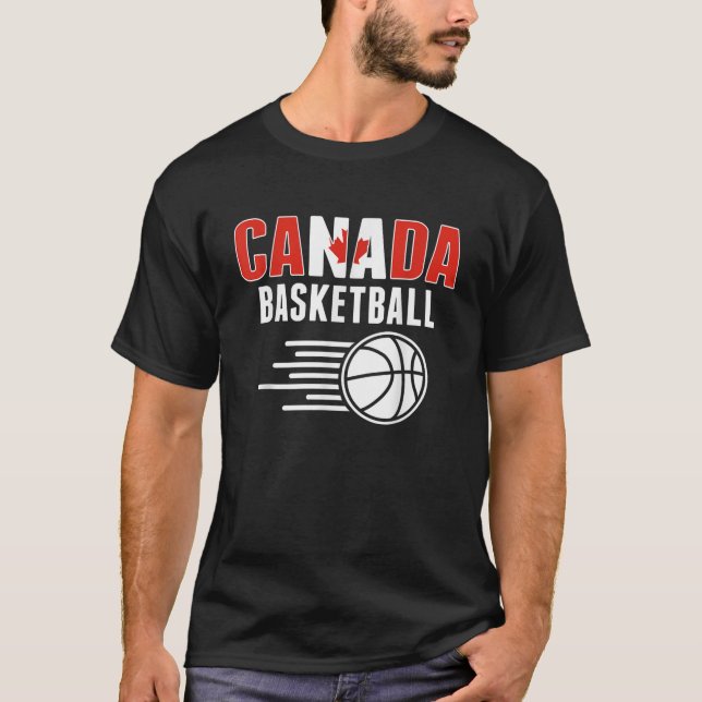 Canada Basketball Fans Jersey Canadian Flag Sport T-Shirt (Vorderseite)