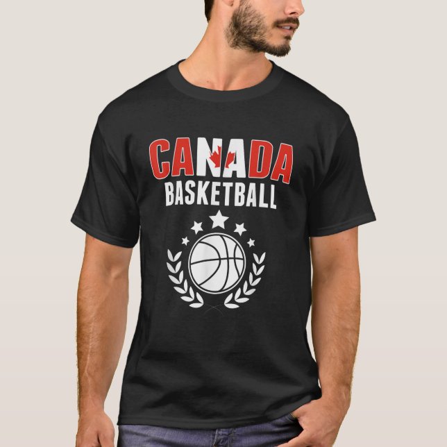 Canada Basketball Lovers Jersey Kanadische Flaggen T-Shirt (Vorderseite)