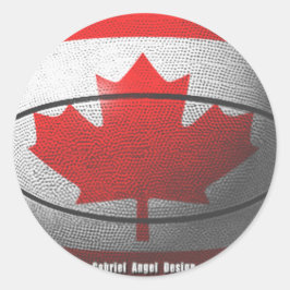 Canada Basketball Runder Aufkleber