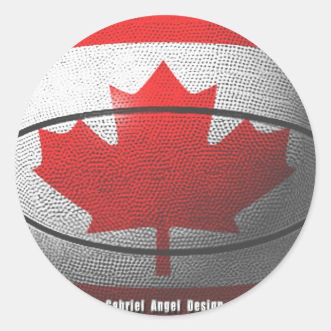 Canada Basketball Runder Aufkleber (Vorderseite)
