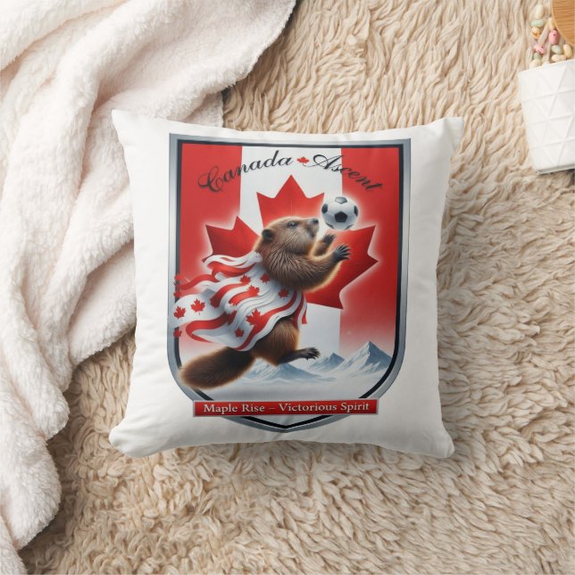 Canada Beaver Emblem Soccer Cup T-Shirt , Gift Kissen (Decke)
